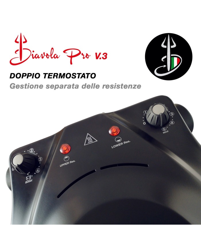 Forno Pizza Diavola Pro V3.0 con Pietra Refrattaria